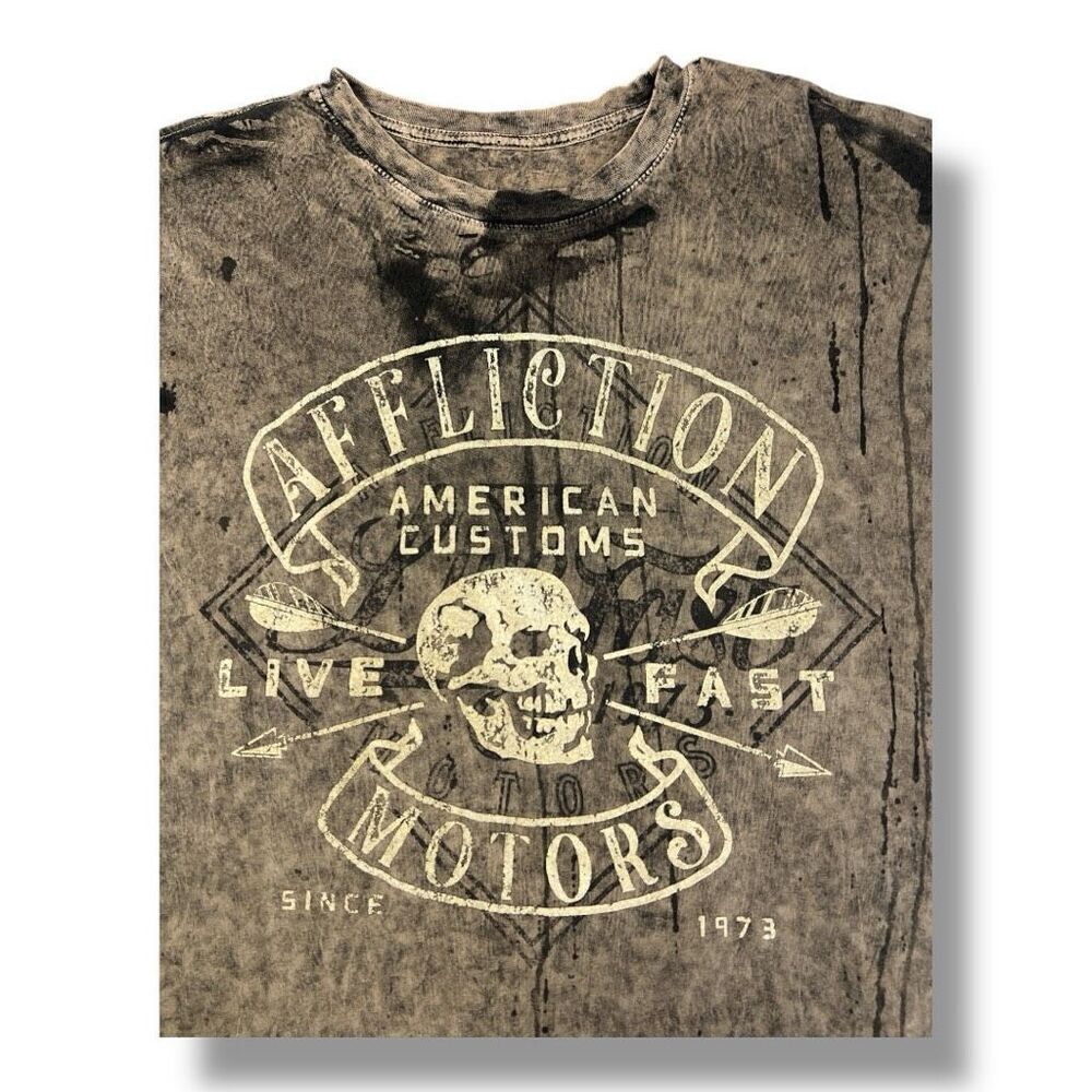 Affliction Y2K Reversible T-Shirt Distressed Size Extra Extra Large - Picture 2 of 9